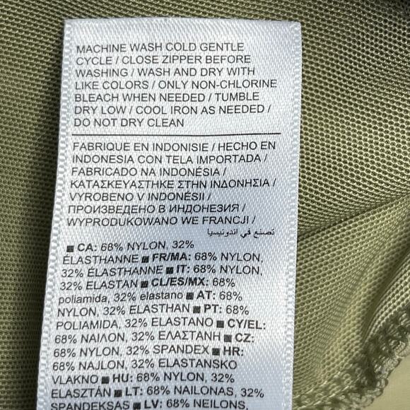 Athleta Pinnacle High Rise Trousers size 14 Olive Branch Green Wide Leg - Picture 10 of 12